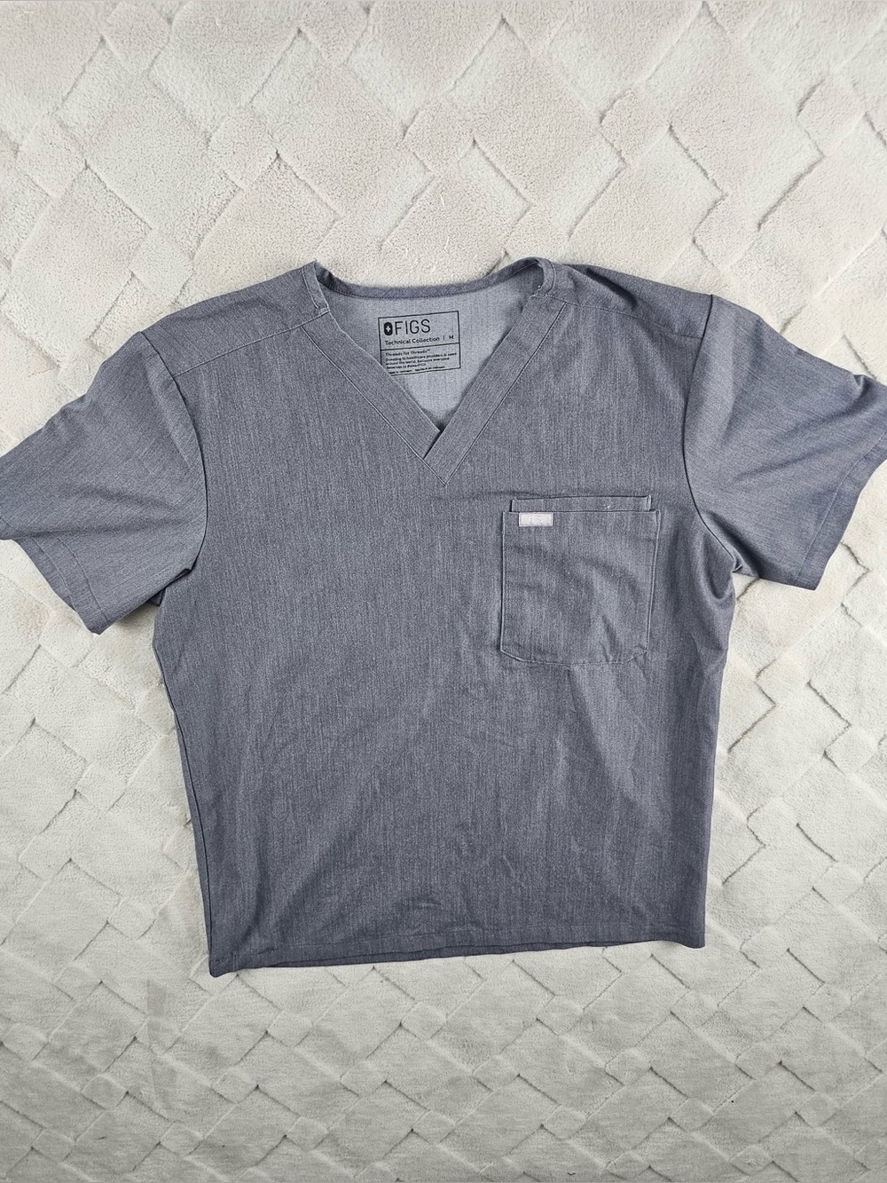 Figs Leon Scrub Top Mens Medium Gray Medical Nurse Work Wear